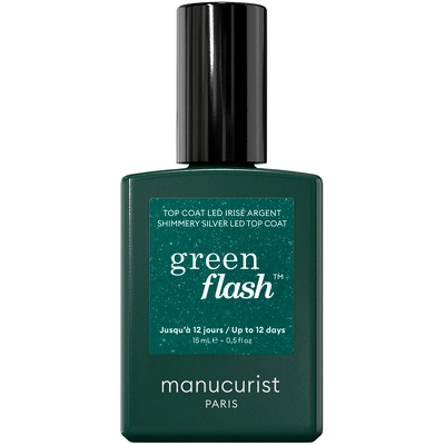 Manucurist Green Flash Top Coat 15 ml - Shimmery Silver