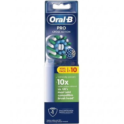 Oral-B Pro Cross Action Brush Heads 10 pcs - White