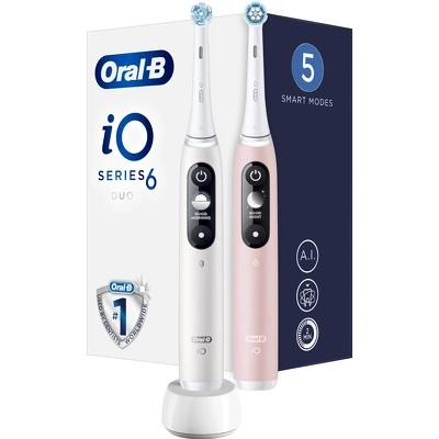 Oral-B iO Series 6 Duo Pack - White + Pink Sand + 3 Brush Heads