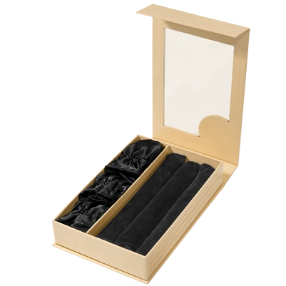 Lenoites Heatless Curl Rods with Caps 3-Pack - Black