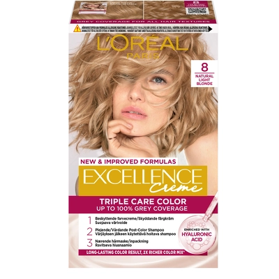 L'Oréal Paris Excellence Creme Permanent Color - 8 Natural Light Blonde