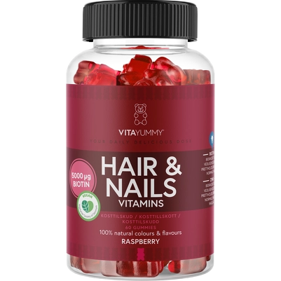 VitaYummy Hair & Nails Raspberry 60 Pieces