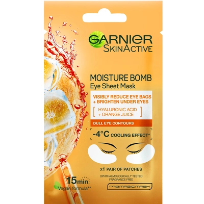 Garnier Skinactive Moisture Bomb Hyaluronic Acid + Orange Juice Eye Sheet Mask