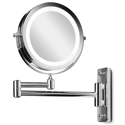 Gillian Jones Wall Mirror W/ Arm & Lights - Chrome 10246-10