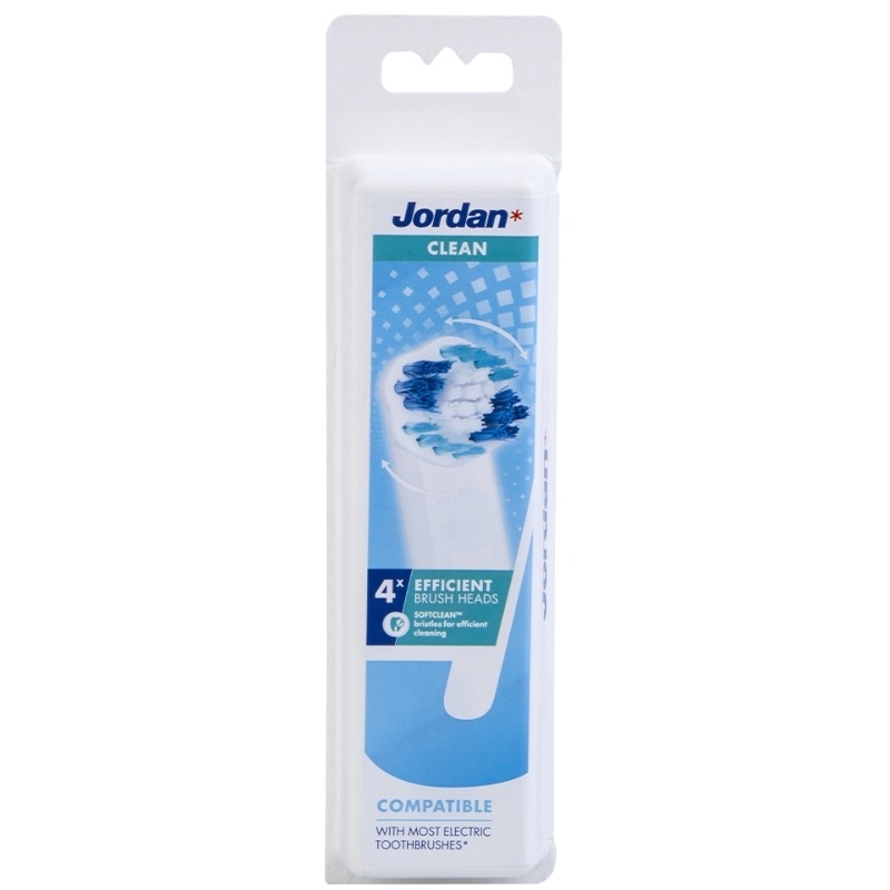 Jordan Clean tandbørstehoveder - 4-pak
