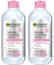 2 x Garnier Skinactive Cleansing Micellar Water Normal & Sensitive Skin 400 ml