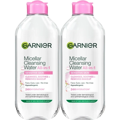 2 x Garnier Skinactive Cleansing Micellar Water Normal & Sensitive Skin 400 ml
