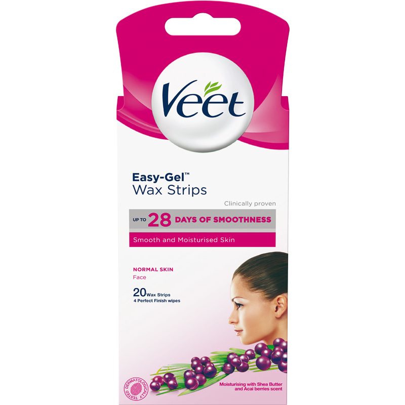 Veet EasyGel Wax Strips 20 Pieces Face (U)