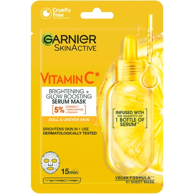 Garnier Skinactive Vitamin C* Brightening + Glow Boosting Serum Sheet Mask