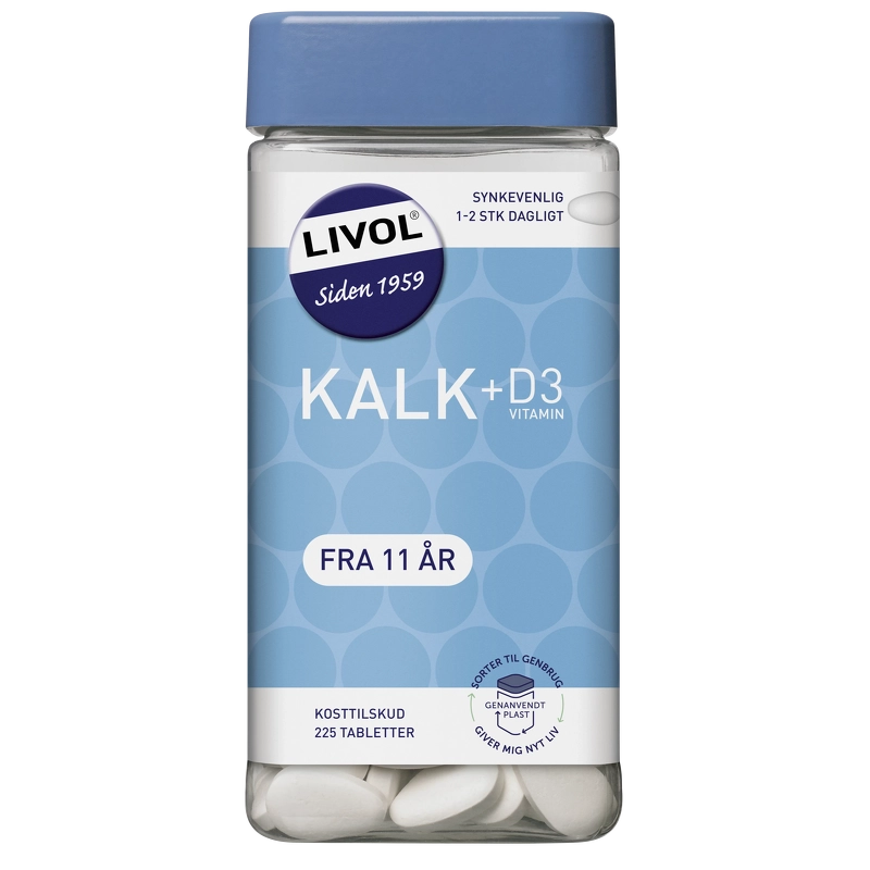 Livol Kalk + D3 vitamin 225 Pieces