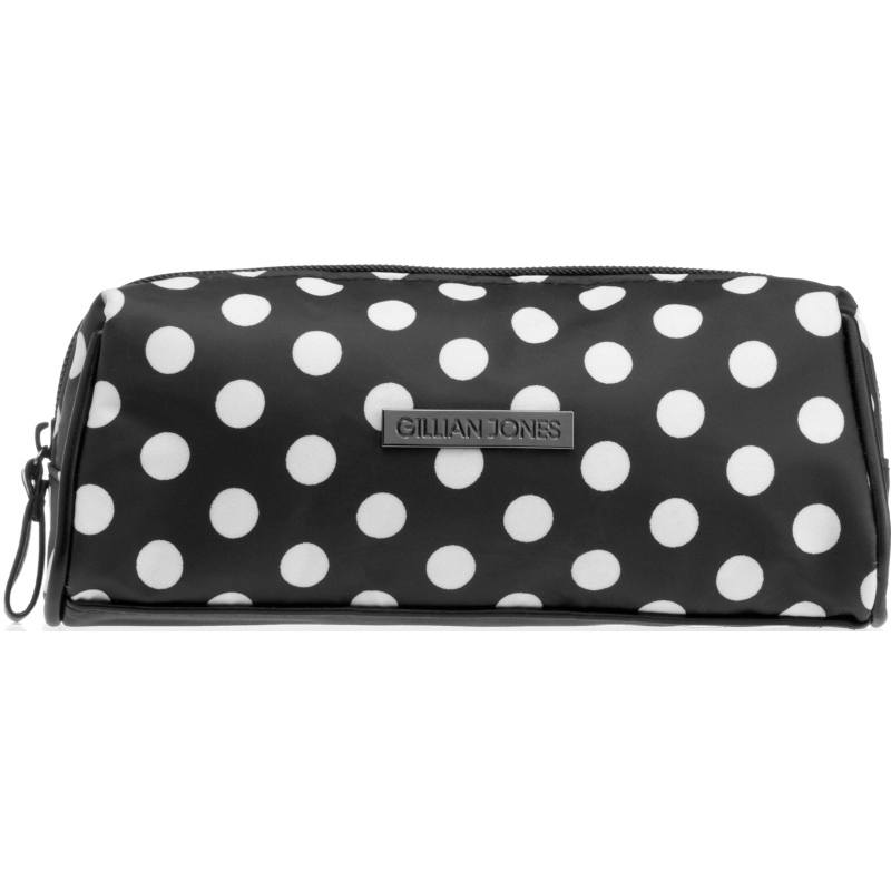 Gillian Jones Makeup Bag Small - Black With White Dots 10624 (Limited Edition)