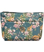 Gillian Jones 3 Room Cosmetics Bag - Green Flowers 10009-76