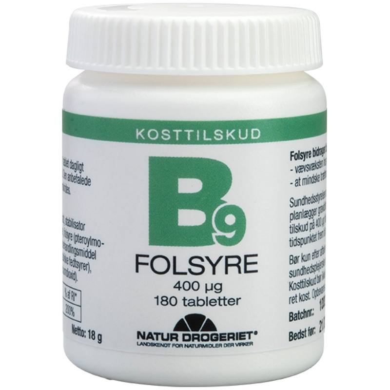 Natur Drogeriet B9 Folic Acid 400 ug 180 Pieces