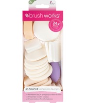 Brushworks Assorted Makeup Sponges 24 pieces